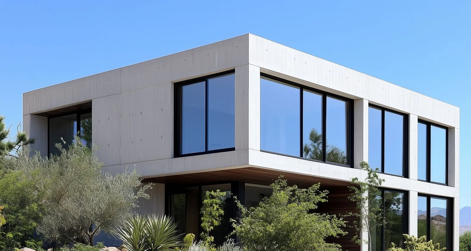 Glass lodge overlooking the Pacific coastline